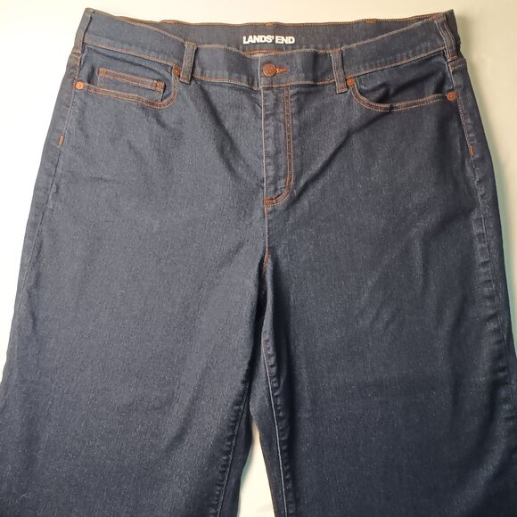 Lands' End Jeans Size 22W High Rise Wide Leg Dark Wash - Picture 2 of 9